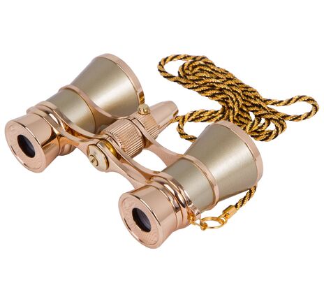 Divadelné kukátko Levenhuk Broadway 325F (s LED svietidlom a retiazkou), Gold, Farba: Gold, image-5