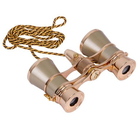 Divadelné kukátko Levenhuk Broadway 325F (s LED svietidlom a retiazkou), Gold, Farba: Gold, image-6