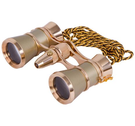 Divadelné kukátko Levenhuk Broadway 325F (s LED svietidlom a retiazkou), Gold, Farba: Gold, image-4