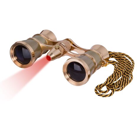 Divadelné kukátko Levenhuk Broadway 325F (s LED svietidlom a retiazkou), Gold, Farba: Gold, image-13