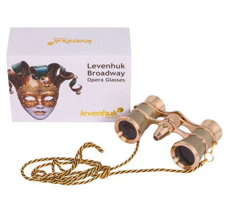 Divadelné kukátko Levenhuk Broadway 325F (s LED svietidlom a retiazkou), Gold, Farba: Gold, image-3