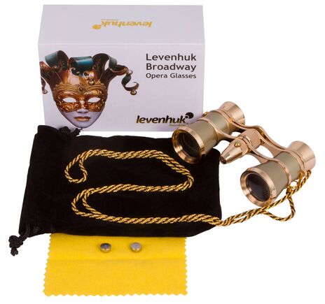 Divadelné kukátko Levenhuk Broadway 325F (s LED svietidlom a retiazkou), Gold, Farba: Gold, image-2