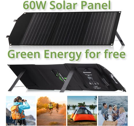 Prenosná solárna nabíjačka BRESSER 60 W s USB a DC výstupom, image-4