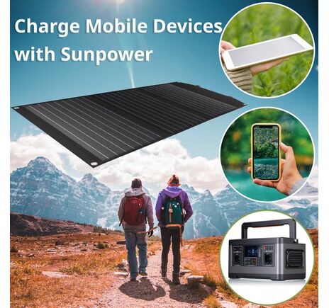 Prenosná solárna nabíjačka BRESSER 90 W s USB a DC výstupmi, image-3