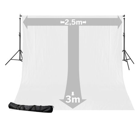 Pozadie BRESSER BR-D24 so systémom 2,5 × 3 m – biele, image-2