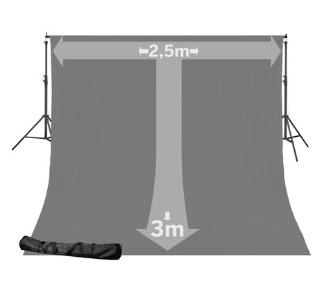 Pozadie BRESSER BR-D24 so systémom 2,5 × 3 m – sivé, image-2