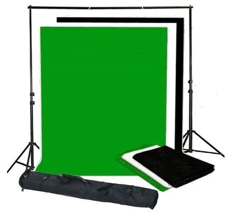 Hintergrundový systém BRESSER BR-BGS2 Sada 21 – vrátane fotopozadí zelené/čierne/biele