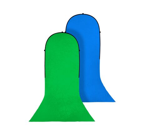 Falthintergrund BRESSER BR-TR16 180 × 240 + 240 cm so závesom – zelený/modrý, image-2