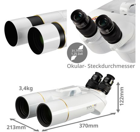 Veľký ďalekohľad EXPLORE SCIENTIFIC BT-70 SF s 62° LER okulármi 20 mm, image-3