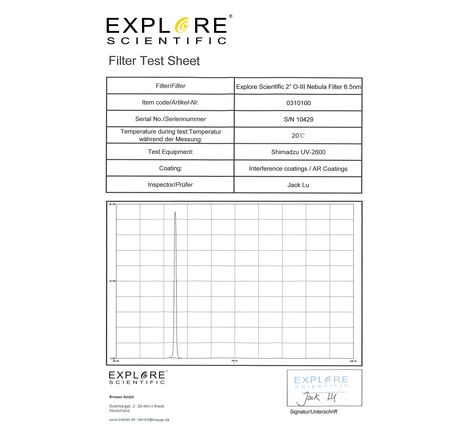 O-III hmlovinový filter EXPLORE SCIENTIFIC 2" 6,5 nm, image-3