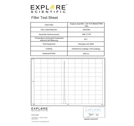 Hmlovinový filter EXPLORE SCIENTIFIC H-Alpha 1,25" 7 nm, image-3