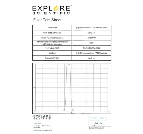 H-Beta hmlovinový filter EXPLORE SCIENTIFIC 1,25", image-3