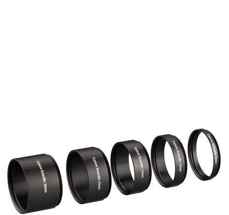 Sada predlžovacích objímok EXPLORE SCIENTIFIC M48x0,75 – 5 dielov (30/20/15/10/5 mm), image-2