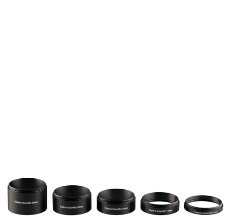Sada predlžovacích objímok EXPLORE SCIENTIFIC M48x0,75 – 5 dielov (30/20/15/10/5 mm), image-3