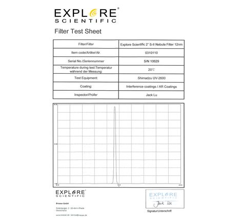 Hmlovinový filter EXPLORE SCIENTIFIC S-II 2" 12 nm, image-3