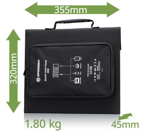 Prenosná solárna nabíjačka BRESSER 40 W s USB a DC výstupom, image-6