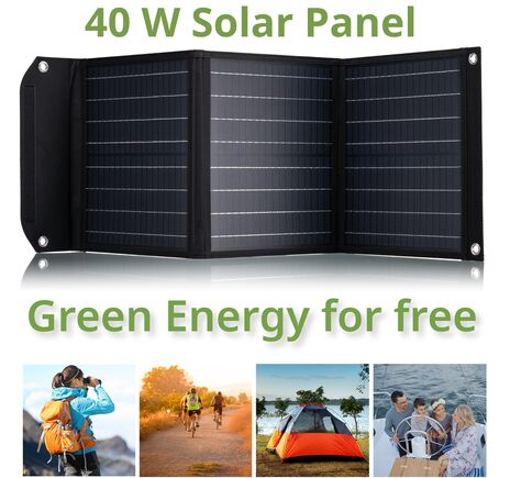 Prenosná solárna nabíjačka BRESSER 40 W s USB a DC výstupom, image-5