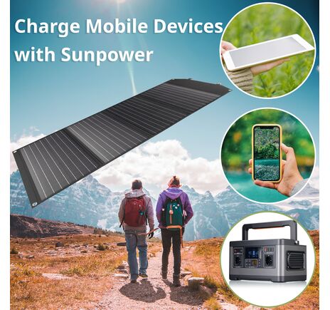 Prenosná solárna nabíjačka BRESSER 120 W s USB a DC výstupom, image-3