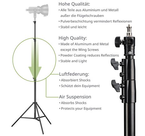 Sada 2× statív BRESSER BR-TP280 PRO-1 (280 cm) + taška, image-4
