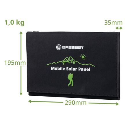 Prenosná solárna nabíjačka BRESSER 21 W – USB a DC, image-4