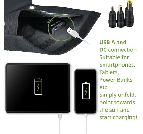 Prenosná solárna nabíjačka BRESSER 21 W – USB a DC, image-6