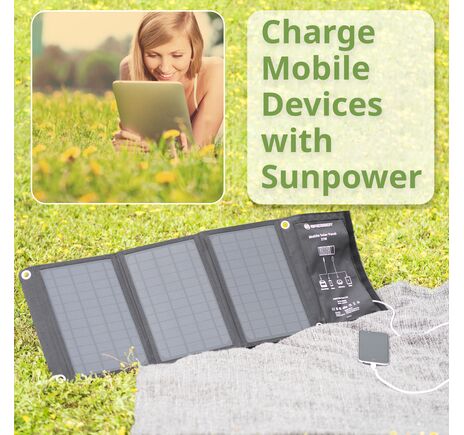 Prenosná solárna nabíjačka BRESSER 21 W – USB a DC, image-3