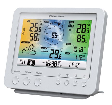 WLAN farebná meteostanica BRESSER s 5-v-1 profi senzorom – biela, image-2