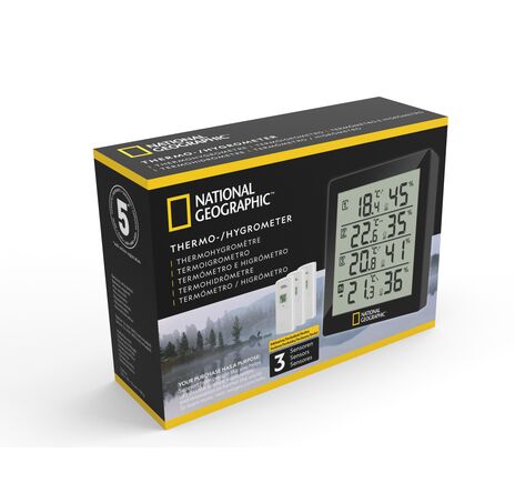 Digitálny termo-hygrometer NATIONAL GEOGRAPHIC pre 4 zóny – čierny, image-6