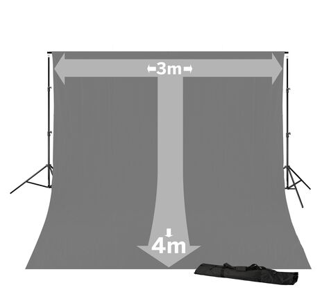 Hintergrund systém BRESSER BR-D23 + pozadie 3 × 4 m sivé, image-2