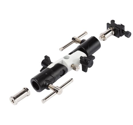 Držiak blesku BRESSER BR-29 s dvojitým kĺbom a držiakom na štúdiový dáždnik, image-2