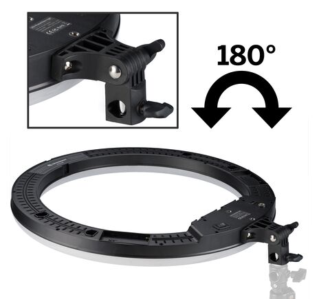 LED kruhové svetlo BRESSER STR-48B 48W s držiakom na kameru a smartfón, image-3