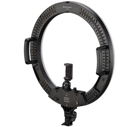 LED kruhové svetlo BRESSER STR-48B 48W s držiakom na kameru a smartfón, image-2