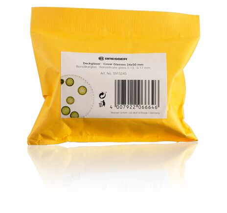 Krycie sklíčka BRESSER 24×50 mm z borosilikátového skla – 100 ks, image-3