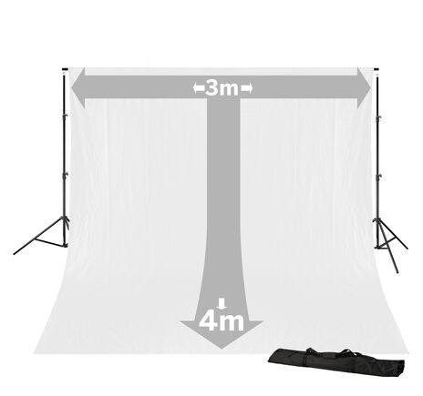 Pozadie BRESSER BR-D23 + látka 3 × 4 m – biele, image-2