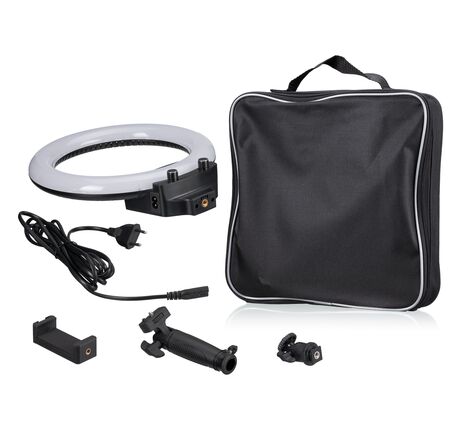 Bi-Color LED kruhové svetlo BRESSER BR-22B s rukoväťou a závitom, image-5