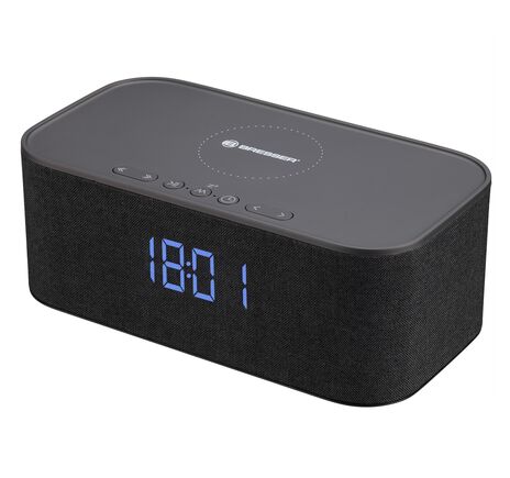 Bluetooth stereo reproduktor BRESSER s budíkom a nabíjaním, image-3