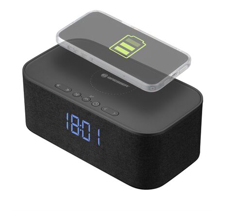 Bluetooth stereo reproduktor BRESSER s budíkom a nabíjaním, image-2