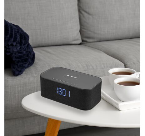 Bluetooth stereo reproduktor BRESSER s budíkom a nabíjaním, image-4
