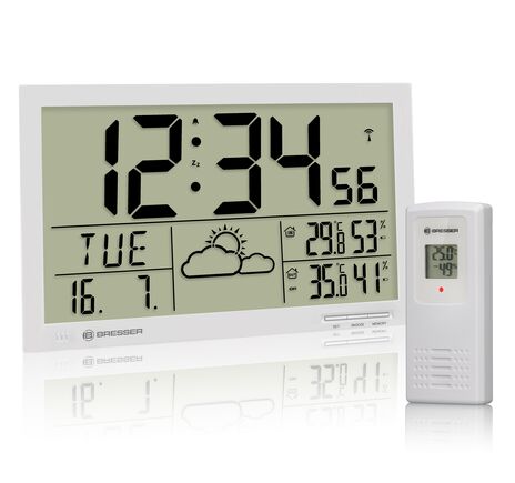 Nástenné hodiny BRESSER MyTime Jumbo LCD – s počasím