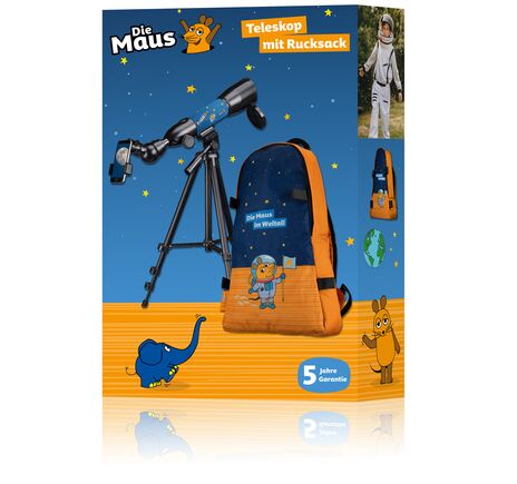 3, 2, 1 - myš odlieta do vesmíru! S DieMaus 50/350 refrakčným teleskopom s batohom ich môžete sprevádzať zo Zeme na ich vzrušujúcej ceste po noč, image-7