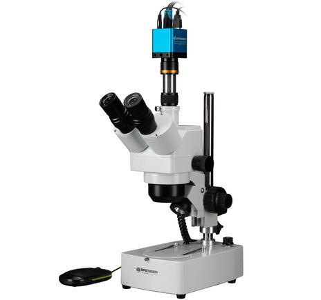 Stereomikroskop BRESSER Advance ICD 10–160× Zoom + MikroCam MINI Full HD HDMI