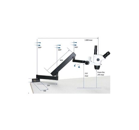 Euromex Zoom-stereomikroskop NZ.1903-A, 6.7–45x, kĺbový stojan, základová doska, bez osvetlenia, trinokulárny, image-2