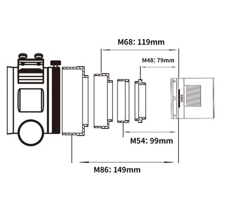 ZWO AP 107/749 FF107 - apochromatický refraktor, image-8