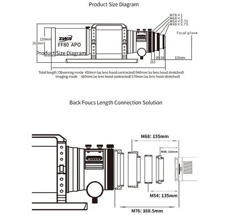 ZWO AP 80/600 FF80 - apochromatický refraktor, image-12