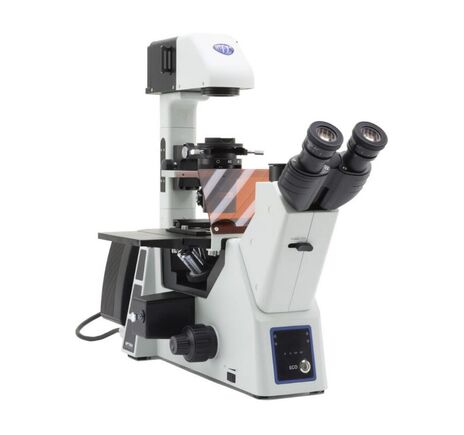 Optika Inverzný mikroskop IM-5FLD, fluorescenčný, trinokulárny, inversný, 10×/24 mm, dopadajúce a prechádzajúce svetlo, LED 5 W + 8 W, bez objektívov, image-2