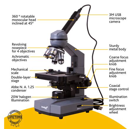 Digitálny mikroskop Levenhuk D320L BASE, 3 MPix, monokulárny, image-25
