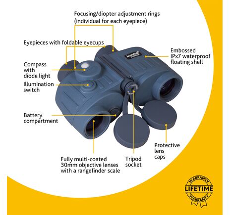 Ďalekohľad Levenhuk Nelson 8x30 so zameriavačom a kompasom, image-14