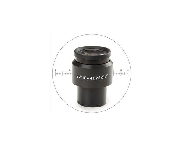 Euromex merací okulár 10x/25 mm SWF, mikrometrický okulár s krížom, Ø 30 mm, DX.6010-M (Delphi-X)