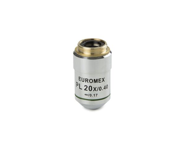 Objektív Euromex AE.3108, 20x/0,40, š. 1,5 mm, PL IOS nekonečno, plochý (Oxion)