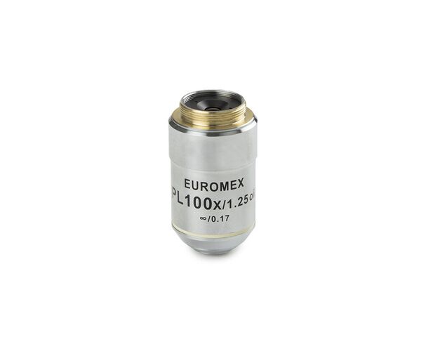 Objektív Euromex AE.3114, S100x/1,25, š. 0,18 mm, PL IOS nekonečno, plochý (Oxion)